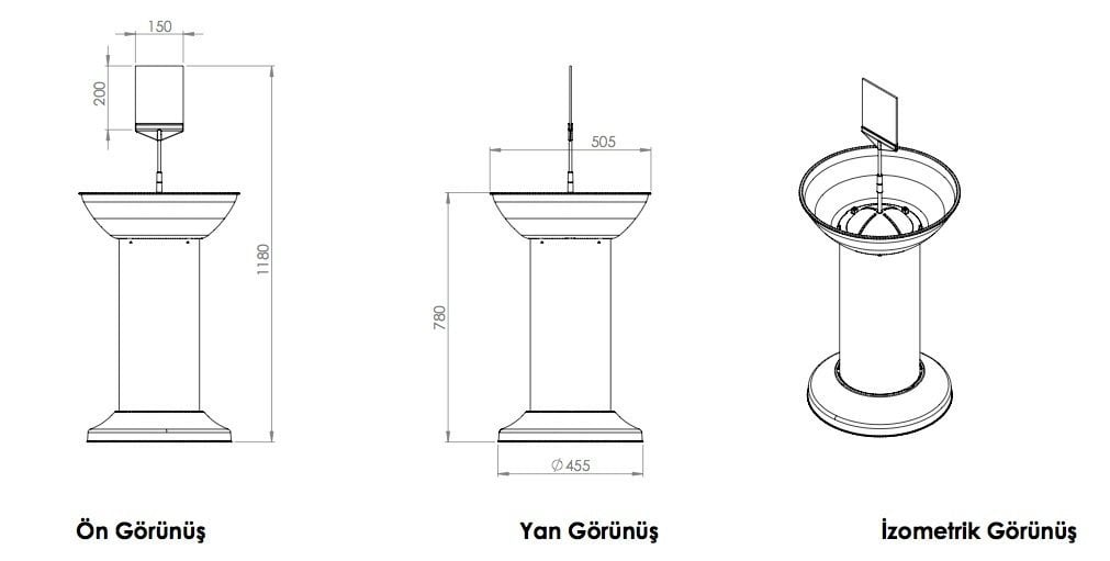 Eczane Logolu Plastik Ayaklı Tek Çanaklı/Şeffaf