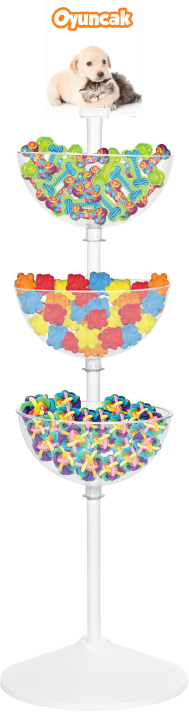 3 Çanaklı Teşhir Ürün Standı