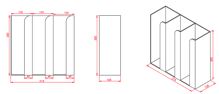 Karton Bardak Standı (3 Hazneli)