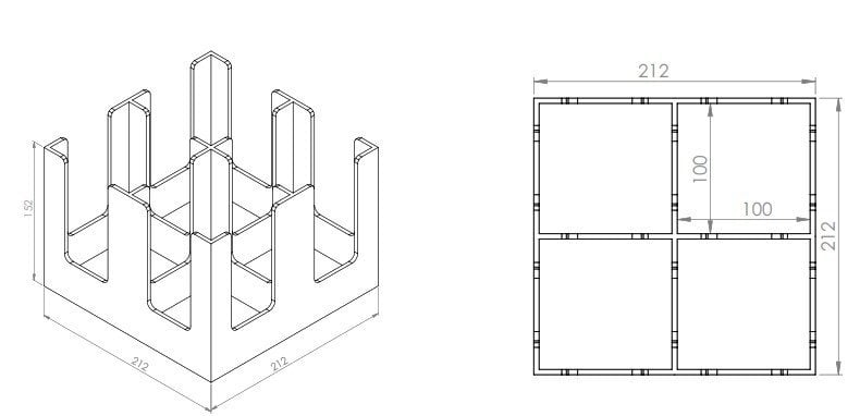 4 Gözlü Karton Kapak/Bardak Standı
