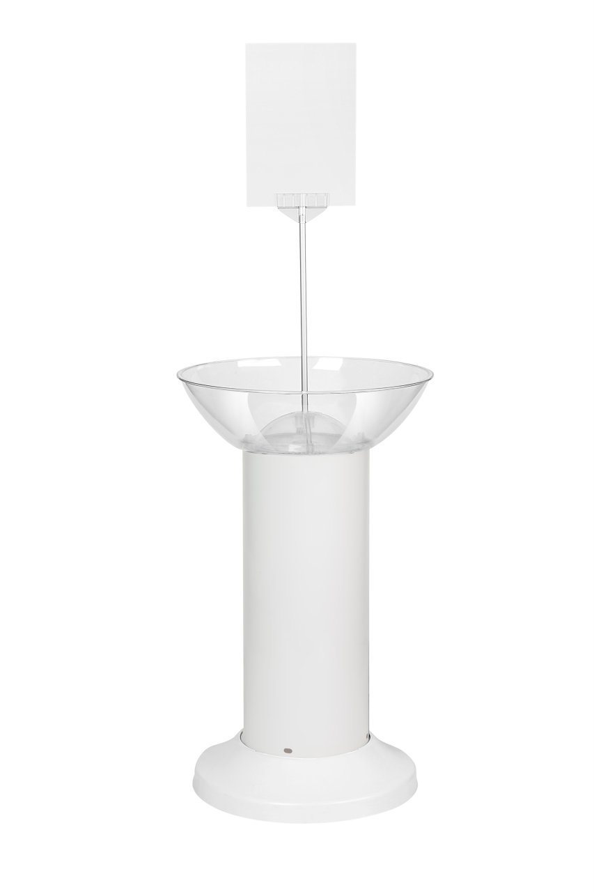 Plastik Ayaklı Tek Çanaklı/Şeffaf Baskısız