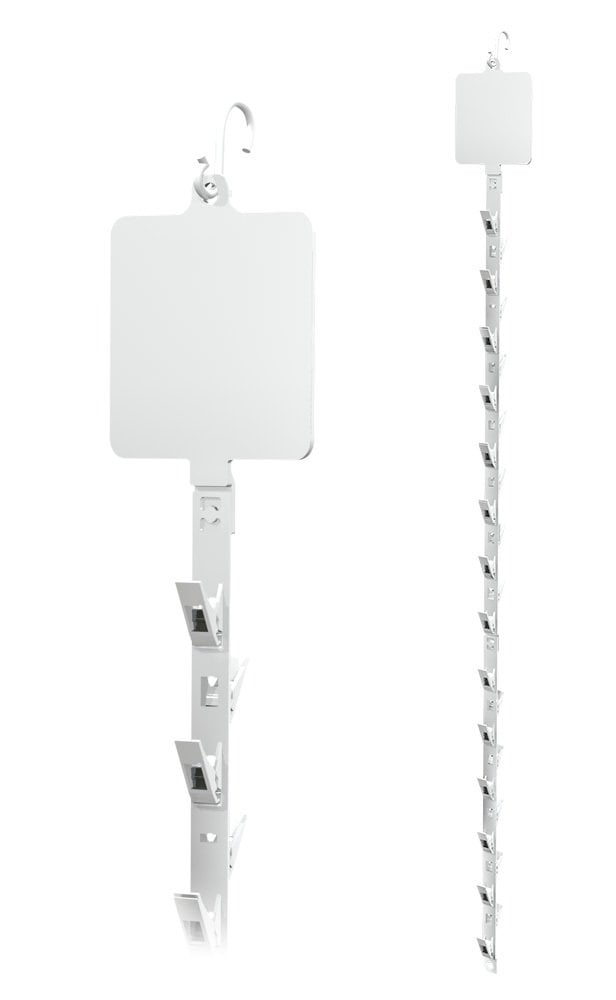 Asalak Askılı Set, Mandallı Asılan Stand Beyaz (10'lu Paket)