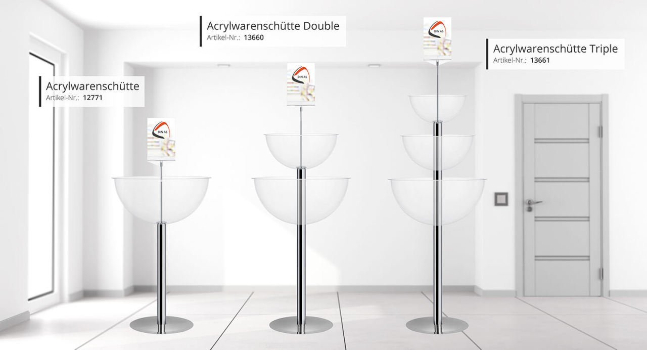 Metal (Krom) Ayaklı Çanaklı Stand (Çap:50cm) | asPOS Display