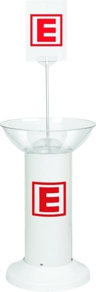 Eczane Logolu Plastik Ayaklı Tek Çanaklı/Şeffaf