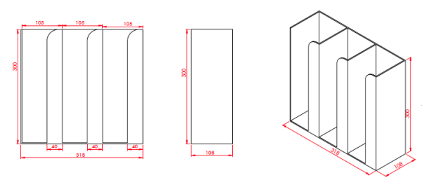 Karton Bardak Standı (3 Hazneli)