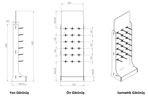 Askılı Ahşap Stand
