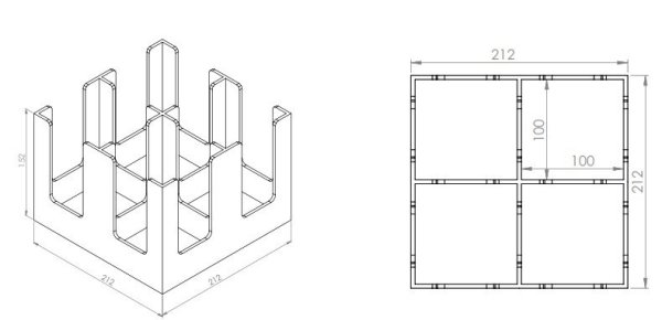 4 Gözlü Karton Kapak/Bardak Standı