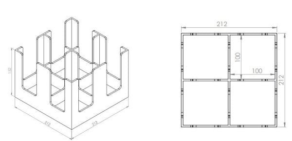 4 Gözlü Karton Kapak/Bardak Standı