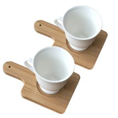 Bambu Kulplu Fincan Altlığı