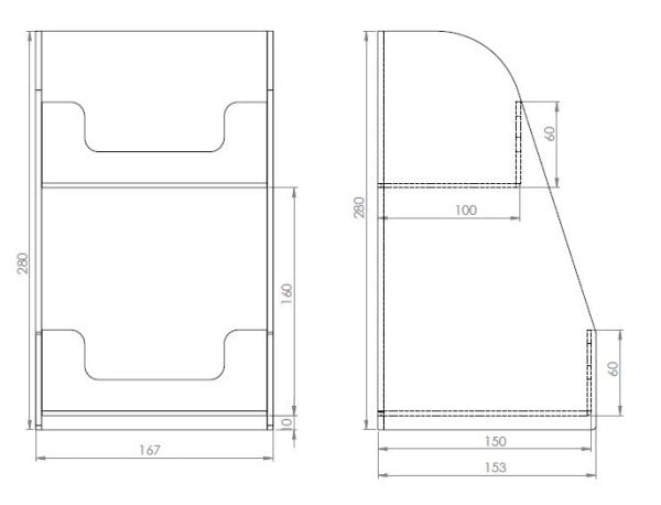 Masaüstü Şeffaf Raflı Stand