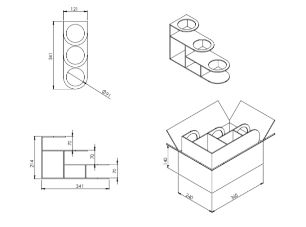 Şurup / Sos Standı Üç Katlı - Tek Gözlü