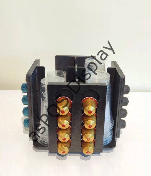 Döner Kapsül Kahve Tutucu ve Kağıt/Karton Bardak Standı (32 Kapsül)