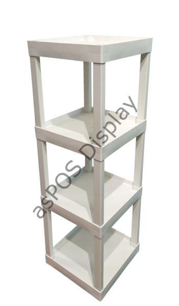 Plastik 4 Raflı Stand  40 cm (Beyaz)