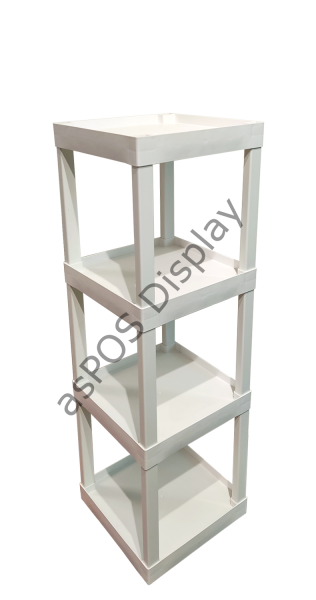 Plastik 4 Raflı Stand  40 cm (Beyaz)
