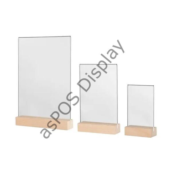 Ahşap Tabanlı Masaüstü Föylük ve Menü Tutucu (A6)