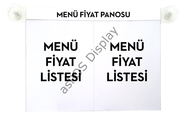 Menü Fiyat Listesi / Menü Fiyat Panosu (a4) Çiftli
