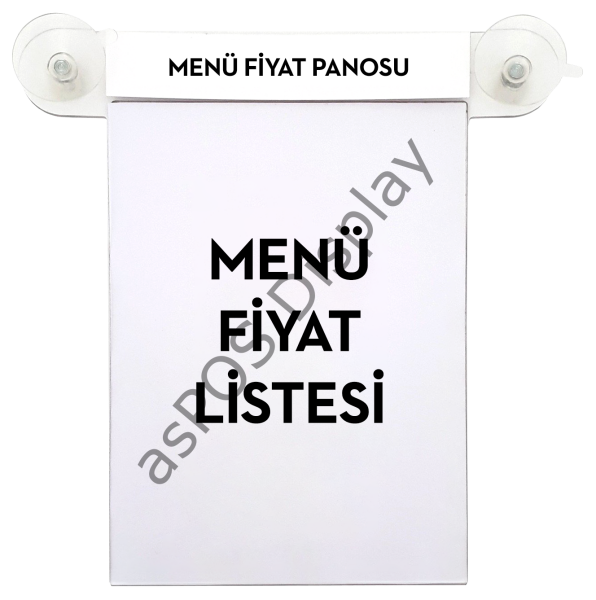 Menü Fiyat Panosu Cama Yapışabilen (a4)