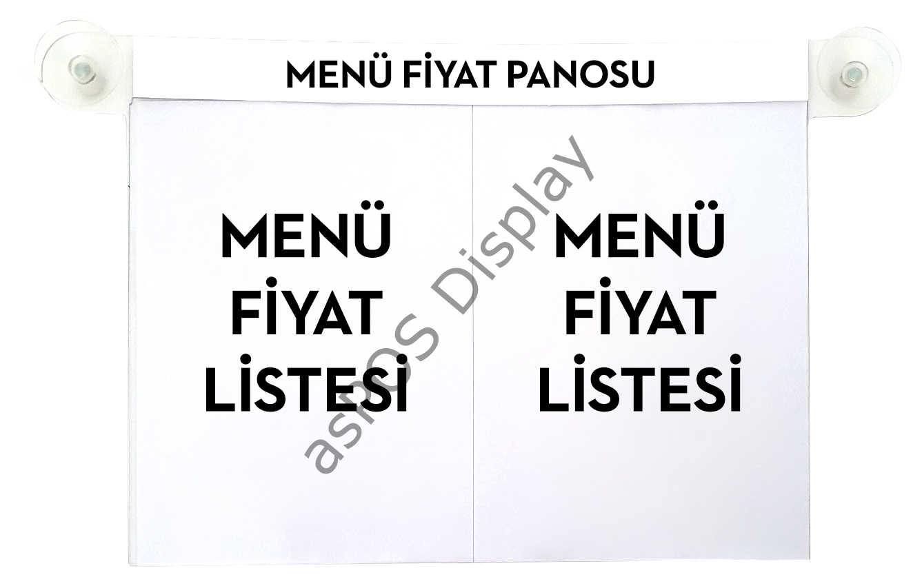 Menü Fiyat Listesi Cama Yapışabilen Çiftli (a4)