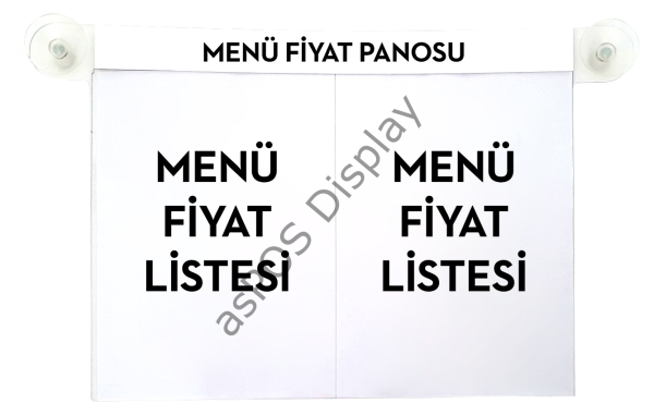 Menü Fiyat Listesi Cama Yapışabilen Çiftli (a4)