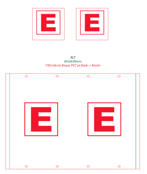 Eczane Logolu Plastik Ayaklı Çift Çanaklı/Renkli