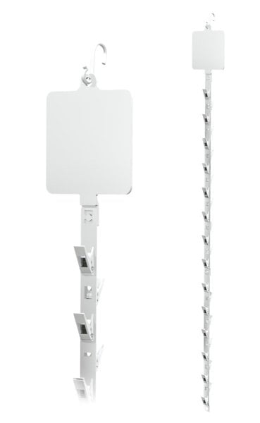 Asalak Askılı Set, Mandallı Asılan Stand Beyaz (10'lu Paket)